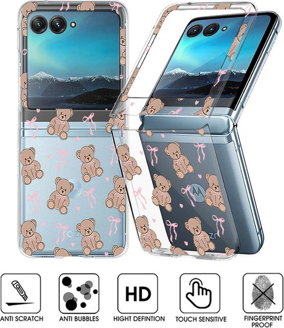 Stoßfeste transparente Handyhülle mit Cartoon-Bärenmuster für Motorola Razr 60 40 50 Ultra - Bild 1