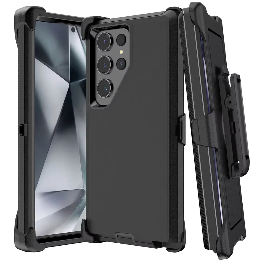 OTT-BOX 3-in-1 Rüstungshülle mit Gürtelclip für Samsung Galaxy S26 Ultra S25 S24 S23 Plus A57 A56 und weitere Modelle in Schwarz, Grau oder Weiß - Bild 2