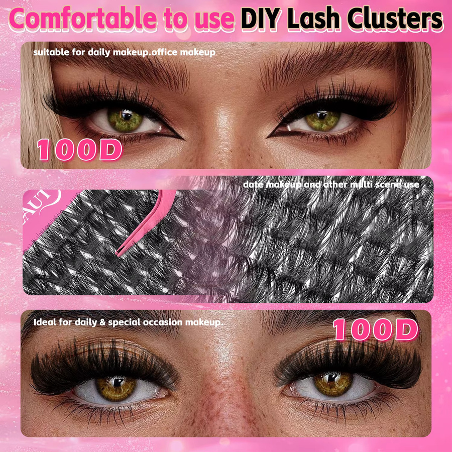 QUEENICE Künstliche Wimpern 100D, 150 Stück, Natürlich - Bild 3