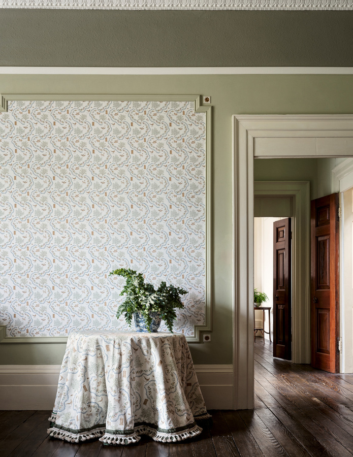 Sanderson Tapete Wildflower Meadow Going Green mit floralem Naturmotiv in Mehrfarbig - Bild 1