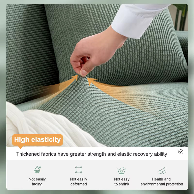 Leorate Elastischer Jacquard-Sofabezug als Schonbezug für dein Sofa in Pink oder Grün - Bild 1