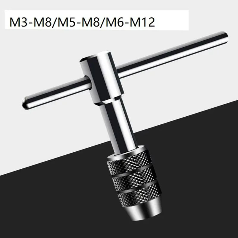 Vibratite Einstellbarer T-Griff Windebohrer Halter für M3-M8, M5-M8, M6-M12 in Silber - Bild 3