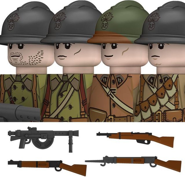 Yiran toy WK2 Französische Militärsoldaten Bausteine Italienischer Krieger Italienischer Infanterieoffizier ab 14 Jahren - Bild 1