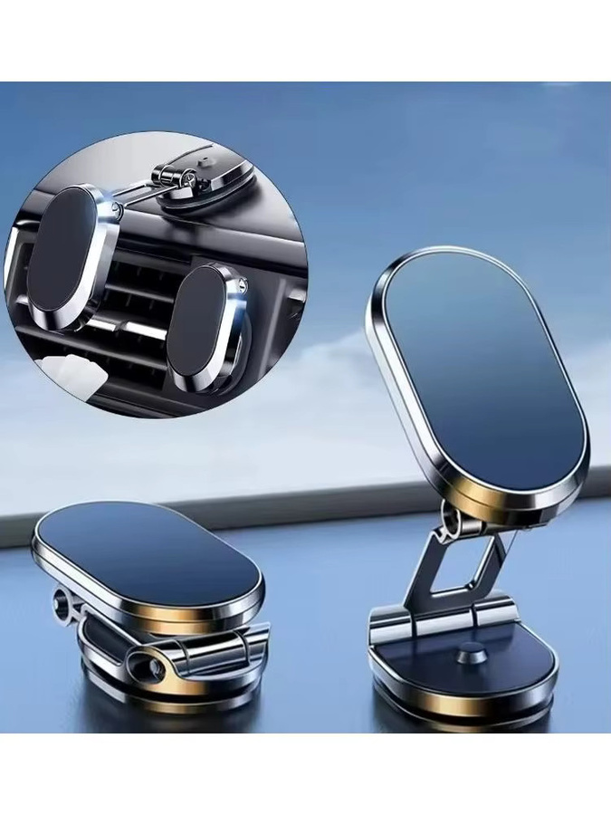 Magnetischer Autotelefonhalter in Silber mit 360 Grad drehbarem und faltbarem Arm für das Armaturenbrett, kompatibel mit iPhone, Samsung und Xiaomi zur GPS-Navigation - Bild 7