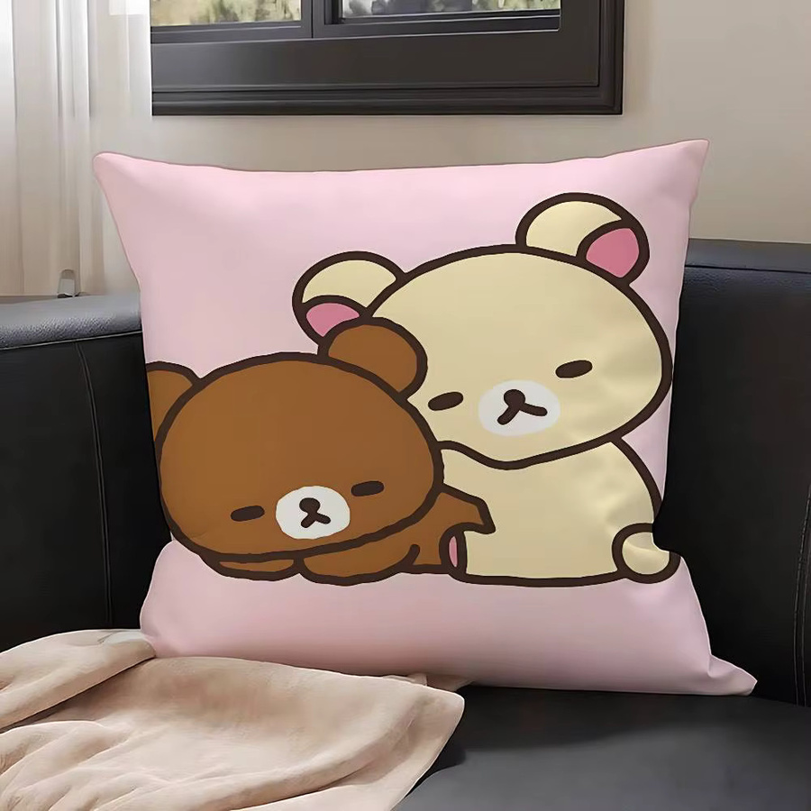 Mesuca Rilakkuma Kawaii Kissenbezug aus weichem Polyester mit Reißverschluss - Bild 4