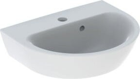 Geberit Handwaschbecken Renova aus Keramik in Weiß mit Überlauf und asymmetrischer Form, B/T: 45 x 36 cm - Bild 1