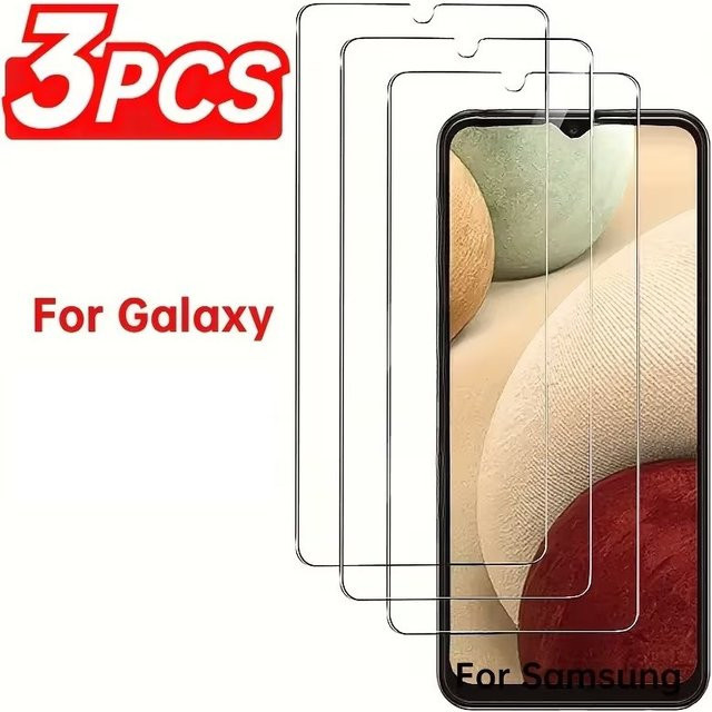3er-Pack Displayschutzfolie aus gehärtetem Glas für Samsung Galaxy A05, A12, A13, A15, A05s, A32, A35 und A25 5G in Transparent - Bild 1