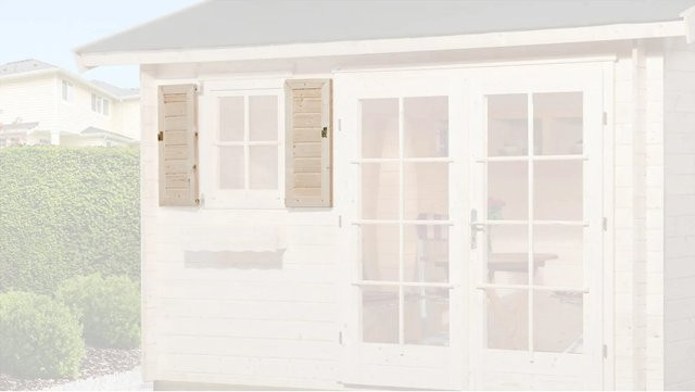 WEKA Fensterladen für Gartenhäuser aus Holz in Beige, 2-teilig - Bild 1