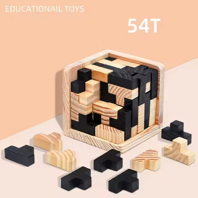 Luban 3D-Würfel-Puzzle, Holzspielzeug, 54-teiliges Set - Bild 3