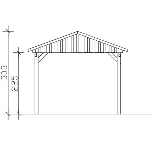 SKANHOLZ Carport Fichtelberg in Beige, B/T/H: 317 x 566 x 303 cm - Bild 2