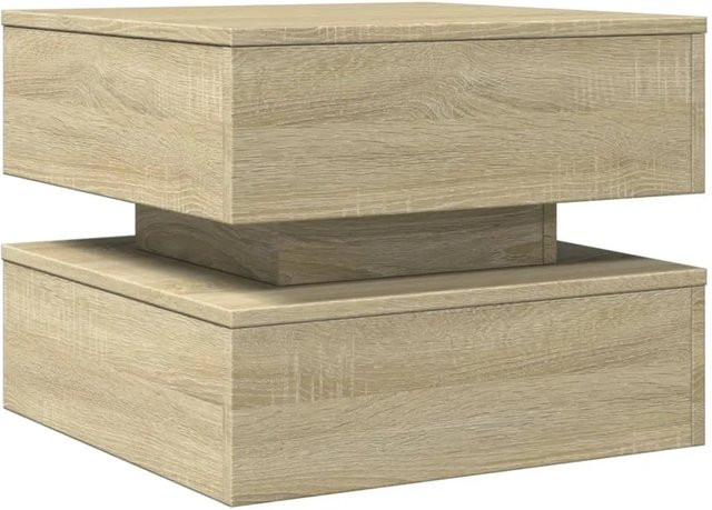 vidaXL Couchtisch mit LED-Leuchten in Sonoma-Eiche, modern und quadratisch, B/T/H: 50 x 50 x 40 cm - Bild 1