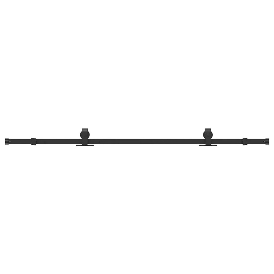 vidaXL Schiebetürbeschlag-Set aus Stahl in Schwarz Matt mit 200 cm Schiene - Bild 2