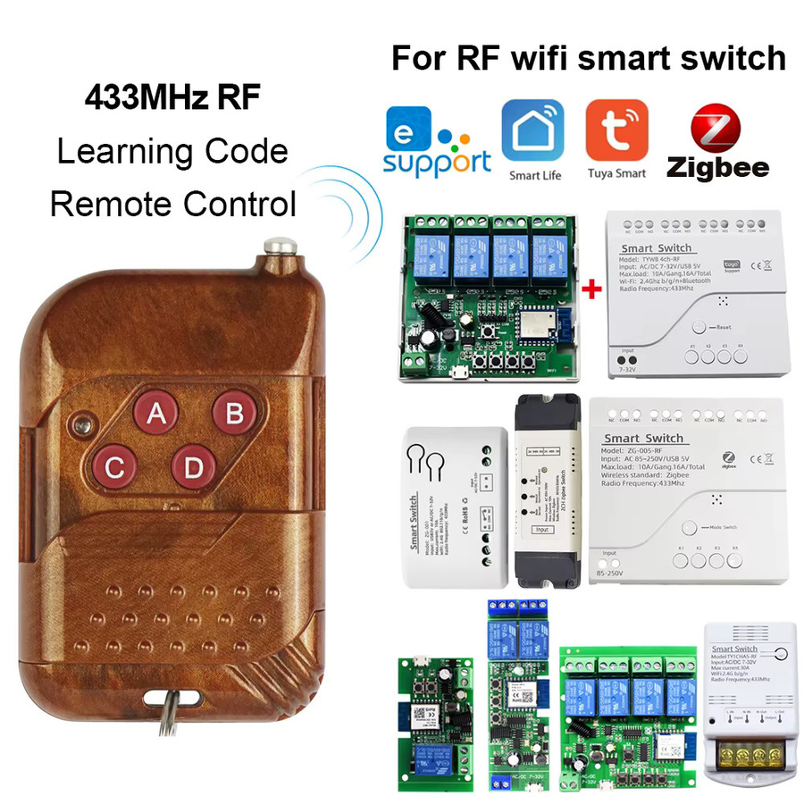 Scimagic-RC 2er-Set Fernbedienungs-Lerncode-Sender mit 433 MHz für eWeLink Tuya Zigbee Smart Switch und RF-Module - Bild 3