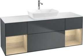 V&B Waschtischunterschrank Finion Wandbeleuchtung in Eiche mit lackierter Oberfläche, Breite: 160 cm, Höhe: 50,1 cm, Tiefe: 50,1 cm - Bild 1