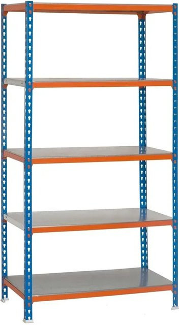 PROREGAL Schwerlastregal Big Metal Shark, Farbe Blau-Orange, H x B x T: 200 x 100 x 50 cm - Bild 1