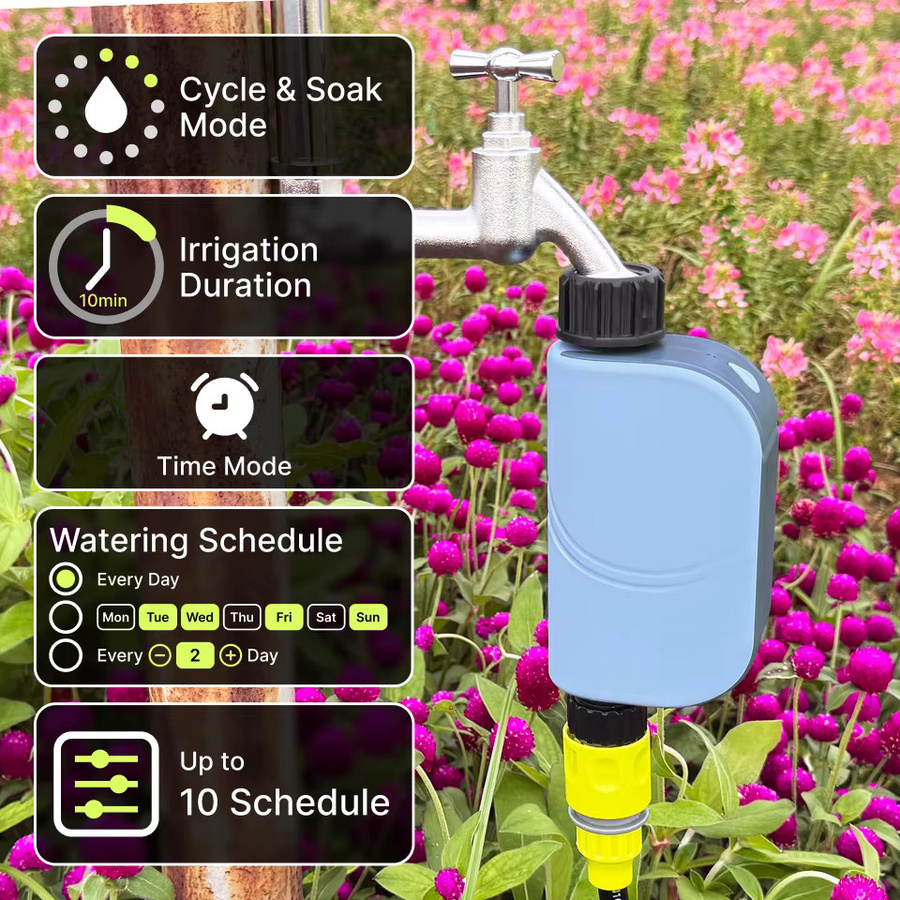 EZAIOT Intelligenter WLAN-Gartenbewässerungstimer von Tuya mit App-Steuerung und Sprachsteuerung für Alexa, Google Home und Yandex Alice, Batteriebetriebenes Sprinkler- und Tropfbewässerungssystem - Bild 4