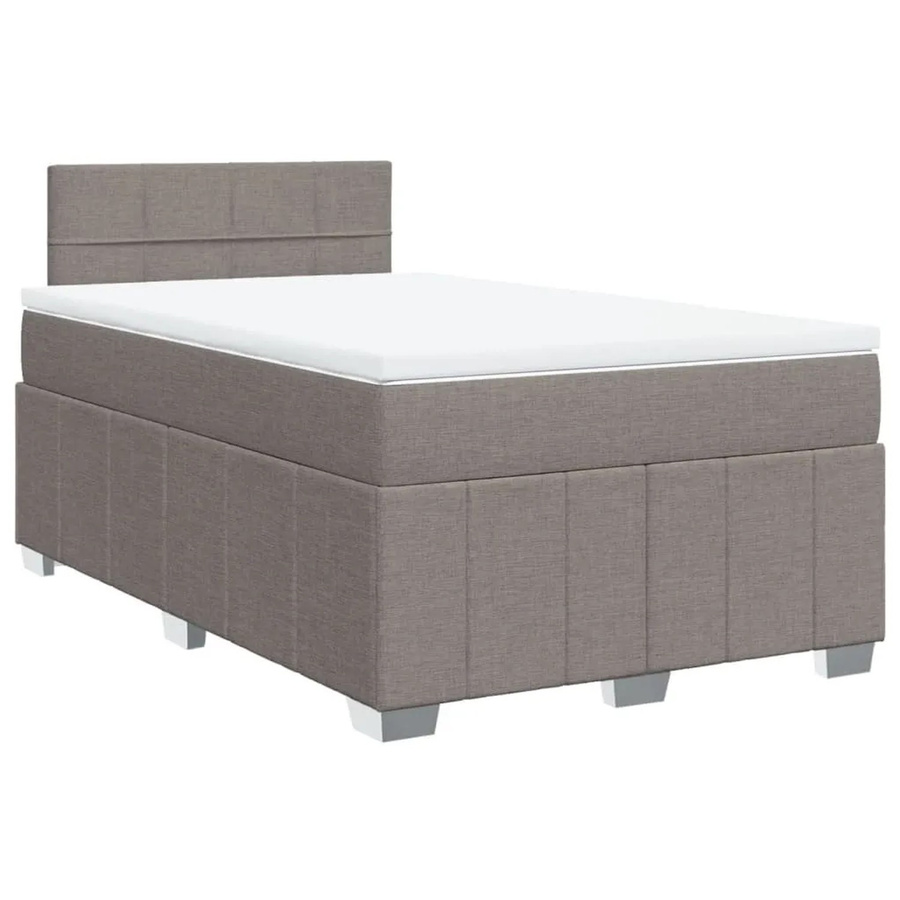 vidaXL Boxspringbett Hybrid mit Matratze und Taschenfederkern in Taupe, B/T: 120 x 200 cm - Bild 2