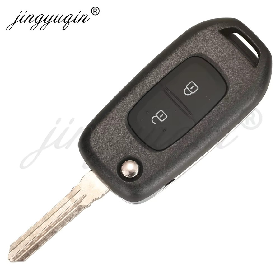 jingyuqin Klappschlüssel Gehäuse für Renault Megane 3, Logan 2, Kadjar, Captur, Symbol und Dacia Duster, 2/3 Tasten, Schwarz - Bild 2