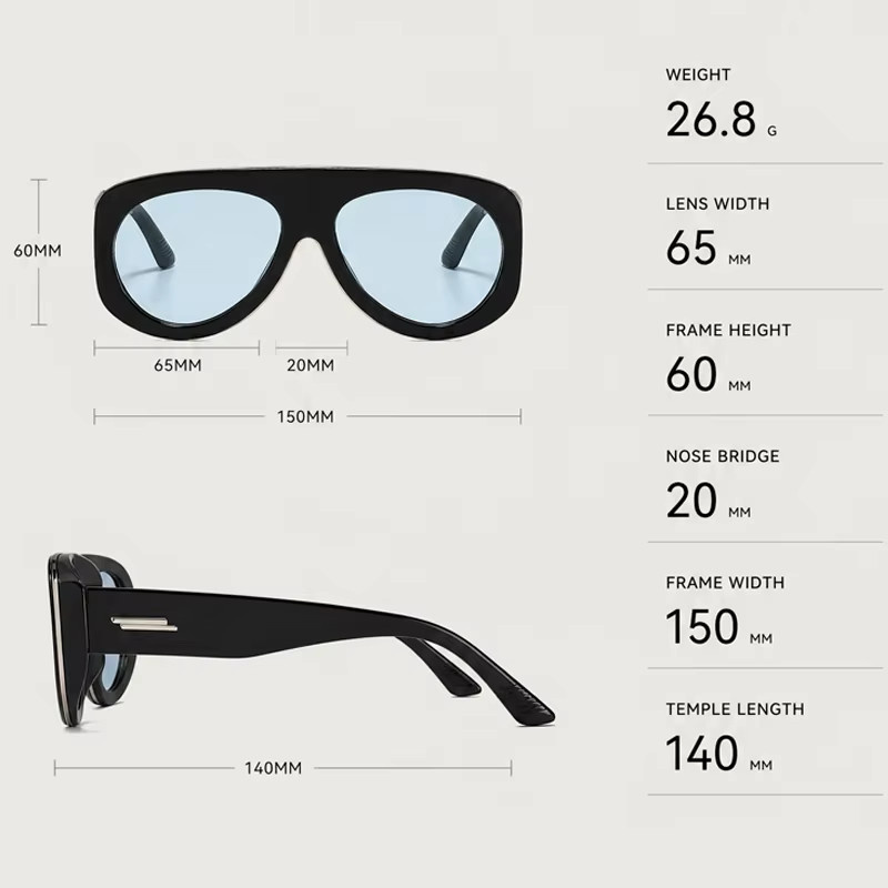 Kajila Sonnenbrille Aviator, Vollrand, Schwarz, Kunststoff, Damen - Bild 4