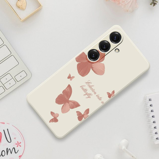 Samsung Handyhülle mit Schmetterlingsdruck als Soft Cover für Galaxy S25 S24 S23 S22 S21 S20 Ultra Plus FE in Multicolour - Bild 1