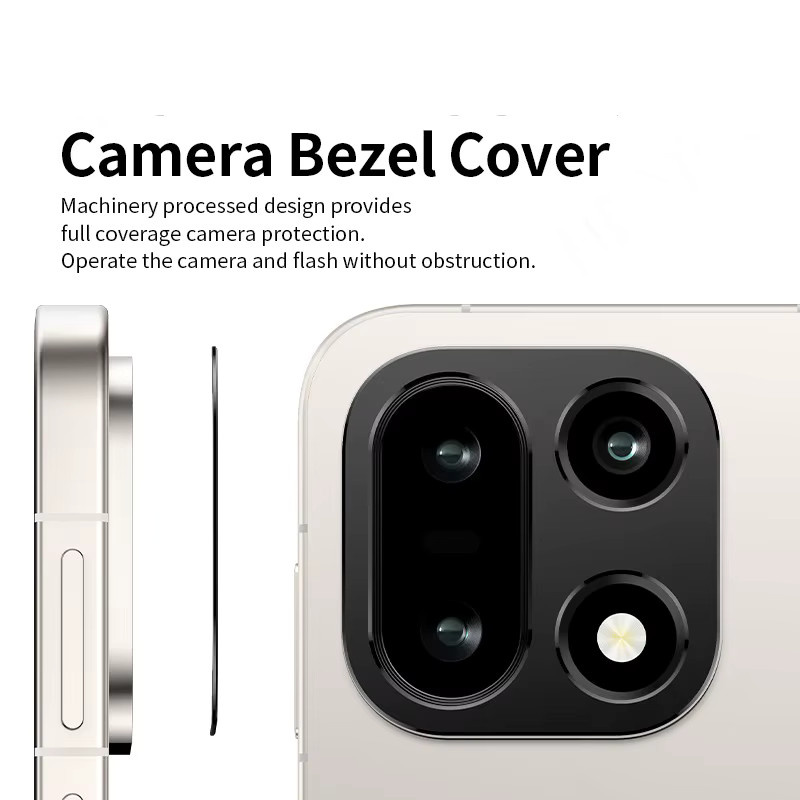 OnePlus 15 Kamera-Lünettenabdeckung aus schwarzer Metallfolie, kratzfester Objektivschutz als Aufkleber - Bild 2