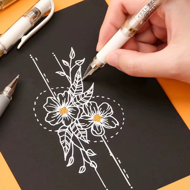 UNI Japan UM153 Weißer Textmarker Gelstift, Wasserfester und Verblassungsbeständiger Opaker Marker für Manga-Zeichnungen und Skizzen - Bild 4