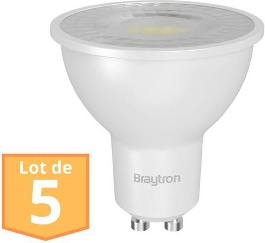 Braytron LED-Lampen Set GU10, 5er Pack, 6,5W, 4000K Cool White, 630 Lumen, Weiß - Bild 1