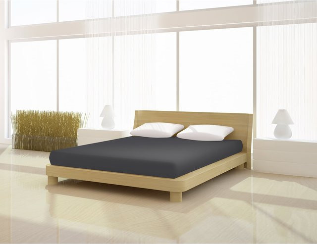 Mr. Sandman Topper Spannbetttuch de luxe aus Elastan in Grau, B/T: 180 x 200 cm - Bild 1