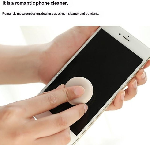 OOTDTY 3-in-1-Gerätereiniger für Mobiltelefone und Kameras in Beige mit Bildschirmreinigung und Staubschutz - Bild 1