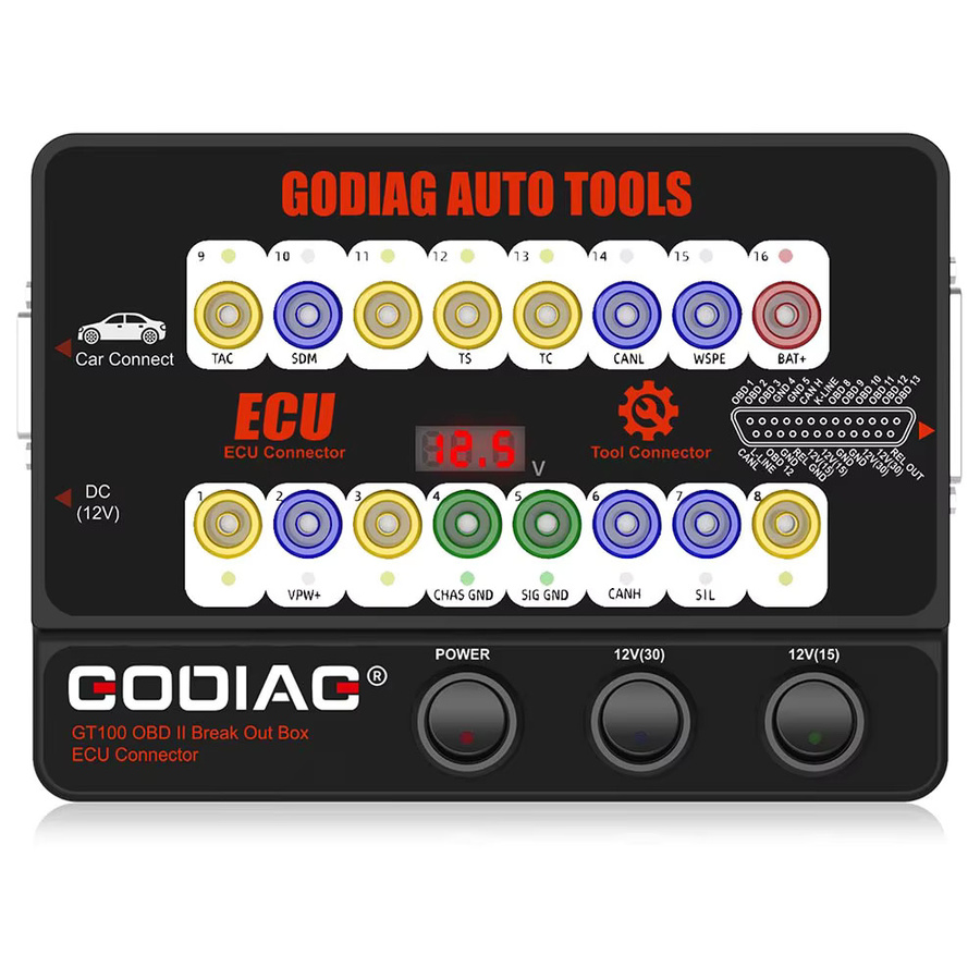 Godiag GT100 und GT100 Pro OBDII Breakout Box ECU-Tischanschluss mit CANBUS-Protokoll und Bluetooth in Schwarz - Bild 5
