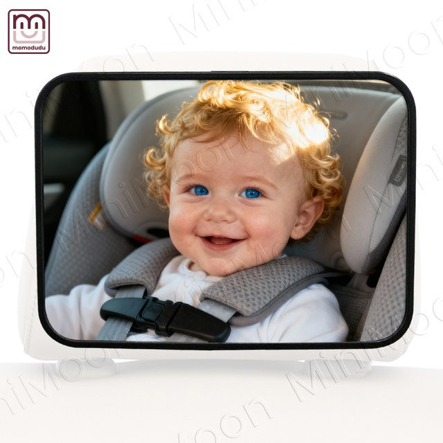 Bruchsicherer Babyautospiel von momo&dudu in Schwarz für eine sichere Sicht auf deinen Säugling - Bild 1