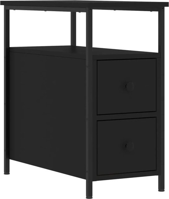 vidaXL Nachttisch Schwarz aus Holzwerkstoff und Eisen, B/T/H: 60 x 30 x 60 cm - Bild 1