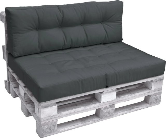 Beautissu ECO Elements Palettenkissen Set aus Sitz- und Rückenkissen in Graphitgrau, 1-teilig - Bild 1