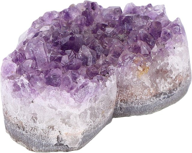Herzförmiger Amethyst-Cluster in Lila als Geoden-Exemplar für Meditation und Dekoration - Bild 1