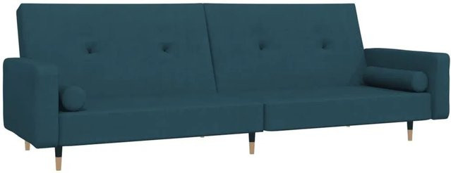 vidaXL Schlafsofa 2-Sitzer Click-Clack mit 2 Kissen in Blau aus Samt - Bild 1