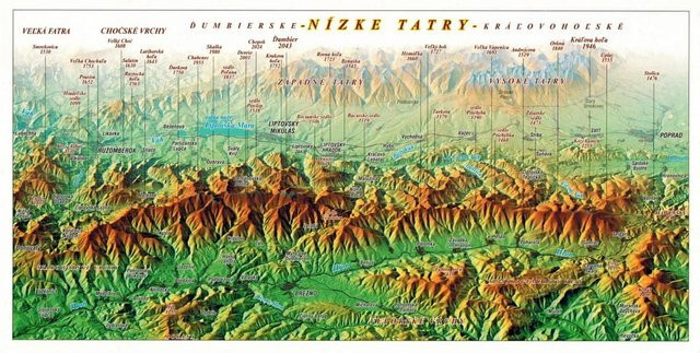 Postkarte Niedere Tatra Panorama-Karte mit 3D-Effekt in Mehrfarbig - Bild 1