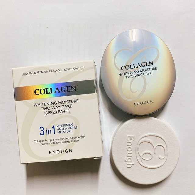 ENOUGH Collagen Aufhellende Feuchtigkeit Zwei-Wege-Puder, 13g, Helles Beige - Bild 1