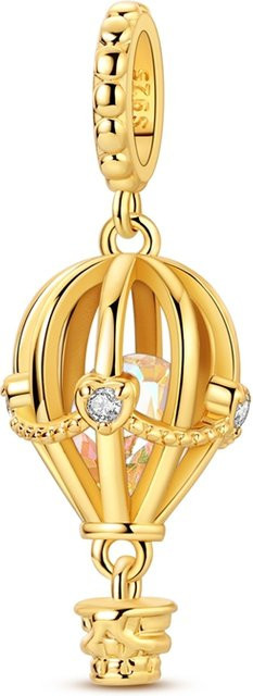 Parmuz Charm Heißluftballon, 925 Silber, Gold, Perle, Zirkonia, Damen - Bild 1