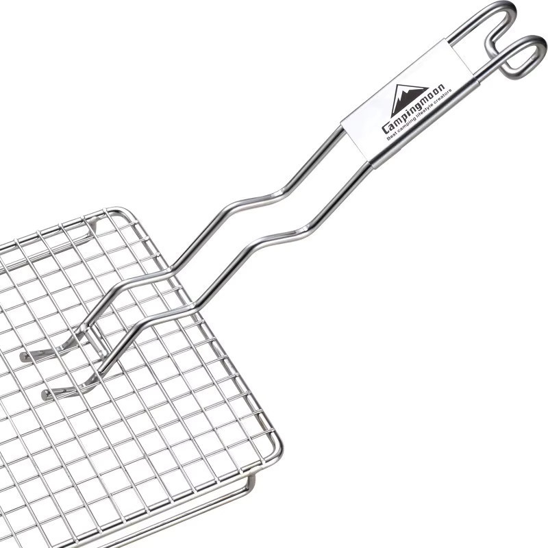 CAMPINGMOON S-200 BBQ-Grillgabel aus lebensmittelechtem 304 Edelstahl in Silber - Bild 1