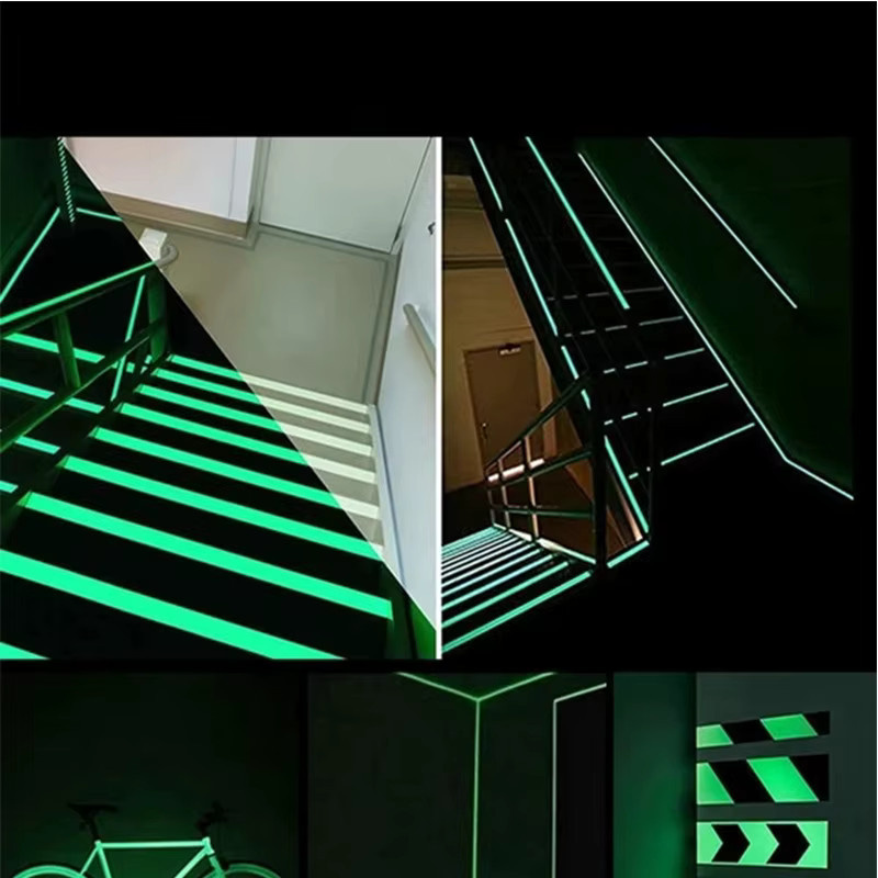 Leuchtendes Sicherheitsband in Grün, 3m lange fluoreszierende Warnaufkleber für Treppen und Böden - Bild 4