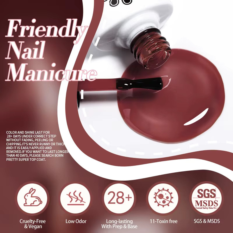 BORN PRETTY Jelly Nude Gel Nagellack, 10 ml, Crystal Translucent Coffee - Bild 4