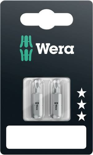 Wera Torx-Bit T 15 aus legiertem Werkzeugstahl in Silber, 2 Stück - Bild 1