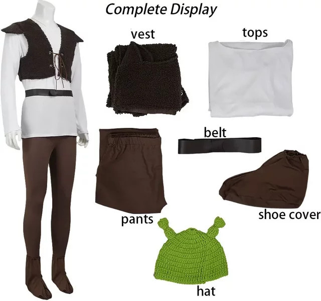 Shrek Cosplay-Kostüm, Fantasy, Plüsch / Textil, Braun - Bild 1