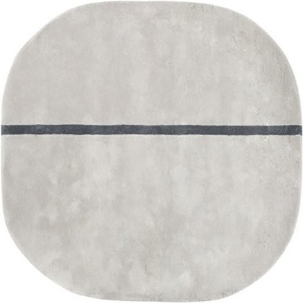 Normann Copenhagen Oona Teppich 2, runder handgeknüpfter Wollteppich mit Streifen in Grau - Bild 1