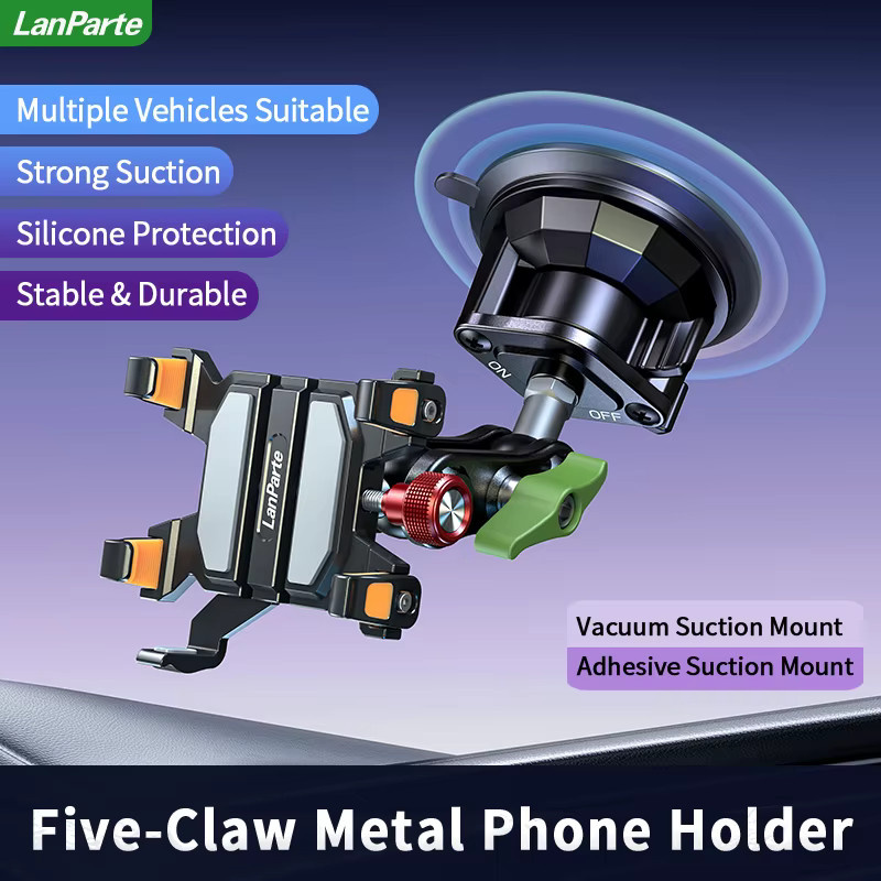 LanParte Universelle Auto-Handyhalterung für Armaturenbrett und Windschutzscheibe mit Saugnapf-Basis in Schwarz für iPhone, Samsung, Google und weitere Smartphones - Bild 4