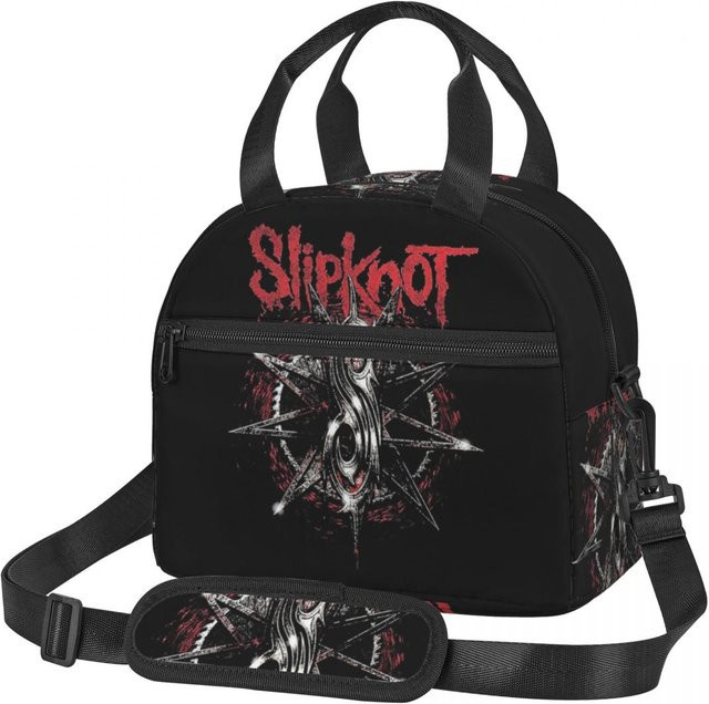 S-Slipknots Heavy Mental Music Isolierte Lunchtasche, auslaufsichere Thermo-Lunchbox in Schwarz - Bild 1
