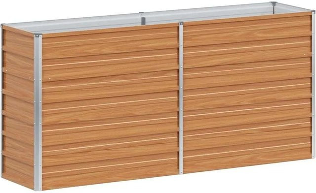 vidaXL Hochbeet aus verzinktem Stahl in Hellbraun, B/T/H: 160 x 40 x 77 cm - Bild 1