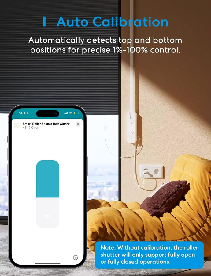 Meross Smart Home Rollomotor MRS200 in Weiß mit Timer und Sprachsteuerung, kompatibel mit Apple HomeKit und Google Home, für die elektrische Unterflurmontage - Bild 3