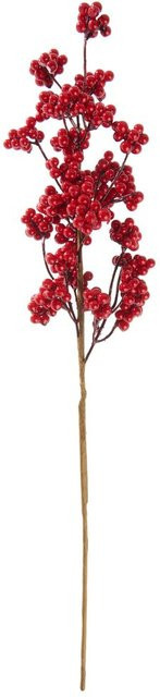 Künstlicher Beeren Zweig Beryll in Rot für die Winterdekoration - Bild 1