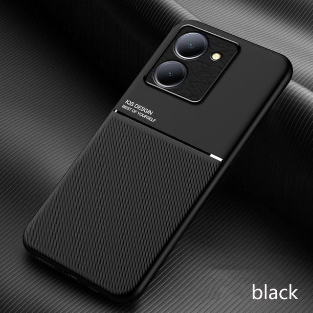 Schutzhülle für VIVO V29, V29 Lite, V29e, V27, V2e, V2 mit integriertem Auto-Magnet-Halter in Schwarz - Bild 1